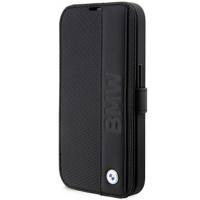 Etui BMW BMBKP14L22RDPK iPhone 14 Pro 6,1" czarny/black bookcase Leather Textured&Stripe
