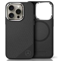 Mercedes MEHMP16X23SUGDK iPhone 16 Pro Max 6.9" czarny/black hardcase Silicone Tonal Logo Wood Pattern MagSafe