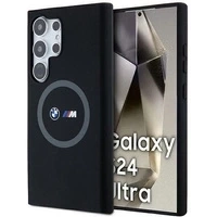 Etui BMW M Silicone Printed Ring MagSafe na Samsung Galaxy S24 Ultra - czarne