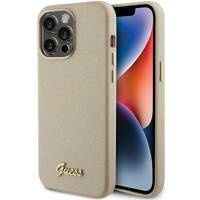 Guess GUHCP15XPGMCSD iPhone 15 Pro Max 6.7" złoty/light gold hardcase Glitter Glossy Script