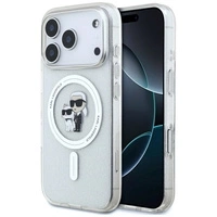 Etui Karl Lagerfeld IML Karl Choupette Glitter MagSafe do iPhone 17 Pro Max - przezroczyste