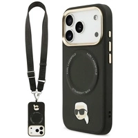 Etui Karl Lagerfeld Big Strap Karl Metal Logo MagSafe na iPhone 17 Pro Max - czarne