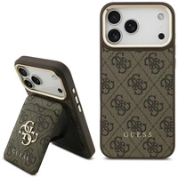 Etui Guess 4G z portfelem Magsafe na iPhone 17 Pro Max - brązowe