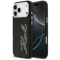 Etui Karl Lagerfeld FW Grained Signature Logo na iPhone 17 Pro Max - czarne