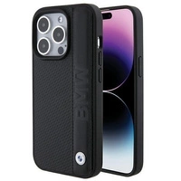 Etui BMW Leather Textured & Stripe na iPhone 15 Pro Max - czarne