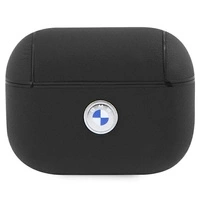 Etui BMW Geniune Leather Silver Logo na AirPods Pro 2 (2022/2023) - czarne