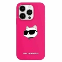 Etui Karl Lagerfeld Silicone Choupette Head MagSafe na iPhone 15 Pro Max - różowe