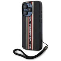 Etui Karl Lagerfeld Saffiano Athleisure Stripes Cord na iPhone 15 Pro Max - czerwone