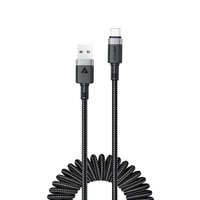 Kabel Acefast C14-04 USB-A - USB-C sprężynowy 480Mb/s 3A 1.2m - czarny