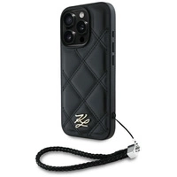 Etui Karl Lagerfeld Quilted Initial Logo & Chain Strap na iPhone 16 Pro Max - czarne