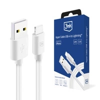 Kabel 3mk Hyper USB-A Lightning 1.2m 5V/2.1A 12W - biały