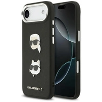 Etui Karl Lagerfeld FW Grained Karl & Choupette Heads Pins & Logo na iPhone Air - czarne