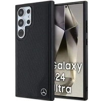 Etui Mercedes Leather Debossed Line MagSafe na Samsung Galaxy S24 Ultra - czarne