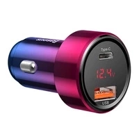 Ładowarka samochodowa Baseus Magic Series PPS USB-C / USB-A 45W PD QC 6A - różowo-niebieska
