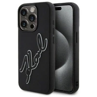 Etui Karl Lagerfeld 3D Rubber Signature na iPhone 15 Pro - czarne