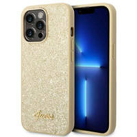 Guess GUHCP14LHGGSHD iPhone 14 Pro 6,1" złoty/gold hard case Glitter Script