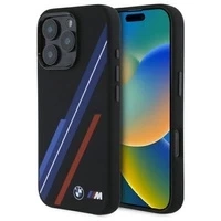BMW BMHMP16L23SSPK iPhone 16 Pro 6.3" czarny/black hardcase Silicone Random Lines MagSafe