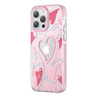 Kingxbar Heart Star Series etui iPhone 14 Pro Max pokrowiec obudowa na tył plecki pink heart
