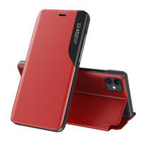 Eco Leather View Case elegancki futerał etui z klapką i funkcją podstawki iPhone 13 mini czerwony