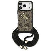 Etui Guess 4G Big Logo Cord Stap Crossbody na iPhone 17 Pro - brązowe