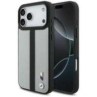 Etui BMW M Perforated Stripe Logo MagSafe na iPhone 17 Pro Max - szare