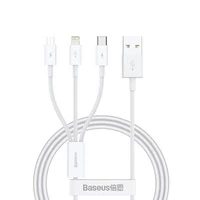 Kabel Baseus Superior Series USB-A - USB-C / Lightning / micro USB 3.5A 0.5m - biały