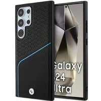 Etui BMW Signature Leather Textured & Line MagSafe na Samsung Galaxy S24 Ultra - czarne