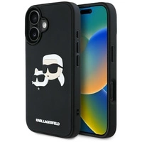 Etui Karl Lagerfeld HC 3D Rubber Double Heads na iPhone 16 - czarne