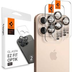 OSŁONA APARATU SPIGEN OPTIK PRO GLAS.TR ”EZ FIT” CAMERA PROTECTOR 2-PACK IPHONE 16 PRO / MAX / 17 PRO / MAX DESERT TITANIUM