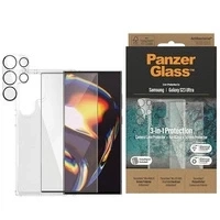 Zestaw PanzerGlass Bundle 3in1 etui przezroczyste + folia + osłona aparatu do Samsung Galaxy S23 Ultra