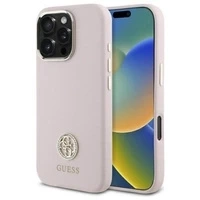 Guess GUHCP16LM4DGPP iPhone 16 Pro 6.3" jasnoróżowy/pink hardcase Silicone Logo Strass 4G