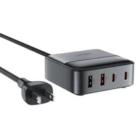 Stacja ładująca Acefast Z6 PD65W GaN (2 x USB-C + 2 x USB-A) z końcówką US - czarna