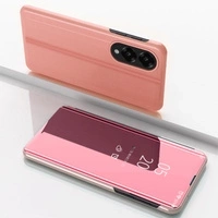 Etui Clear View Case na Samsung Galaxy S25 Edge pokrowiec z klapką - różowe