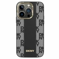 Etui DKNY Leather Checkered Mono Pattern MagSafe na iPhone 14 Pro - czarne