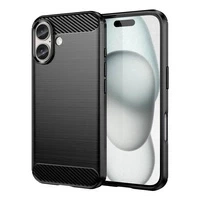 Etui silikonowe Carbon Case do iPhone 16 Plus - czarne