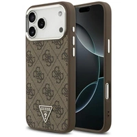 Etui Guess 4G Triangle Logo MagSafe na iPhone 17 Pro Max - brązowe