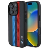 BMW BMHMP16X23PUPTK iPhone 16 Pro Max 6.9" czarny/black hardcase M Perf. Tricolor Printed Stripes MagSafe