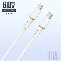 Kabel Dudao L25C USB-C - USB-C silikonowy 60W 1m - biały