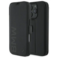 BMW BMBKP16L23RMRLK iPhone 16 Pro 6.3" czarny/black bookcase Signature Leather Wordmark