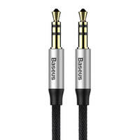 Baseus Yiven M30 kabel audio stereo AUX 3,5 mm męski mini jack 1,5m srebrno-czarny (CAM30-CS1)