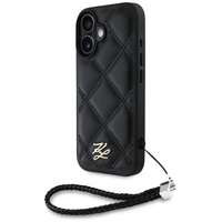 Etui Karl Lagerfeld Quilted Initial Logo & Chain Strap na iPhone 16 - czarne