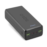 Fast charge powerbank: 20,000 mAh, 2 USBs Black