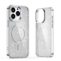 Etui brokatowe Glitter Case z MagSafe na Samsung Galaxy A26 5G - białe
