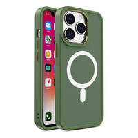 Magnetyczne etui Color Matte Case do iPhone 15 Plus - zielone
