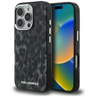 Etui Karl Lagerfeld IML Leopard Pattern MagSafe na iPhone 16 Pro Max - czarne