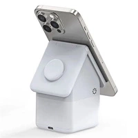 Ładowarka indukcyjna Duzzona W20 15W 4w1 do iPhone / AirPods / Apple Watch z lampką nocną - biała
