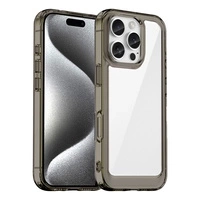 Etui Outer Space Case na iPhone 16e pokrowiec z elastyczną ramką - półprzezroczyste, czarne