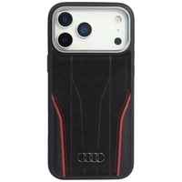 Etui Audi R8 Genuine Leather MagSafe do iPhone 17 Pro Max - czarno-czerwony