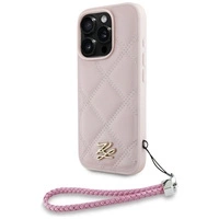 Etui Karl Lagerfeld Quilted Initial Logo & Chain Strap na iPhone 16 Pro - różowe
