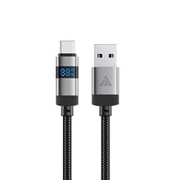 Kabel Acefast C15-04 USB-A - USB-C z wyświetlaczem 480Mb/s 66W 1.2m - czarny